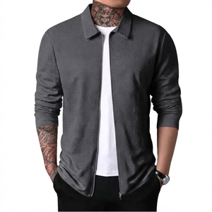 Autumn Men's Slim Fit Plain Dyed <b>Vintage</b> <b>Bomber</b> <b>Jacket</b> Casual Zipper Regular Sleeve Solid Color Outerwear XL Winter - Product Image 6