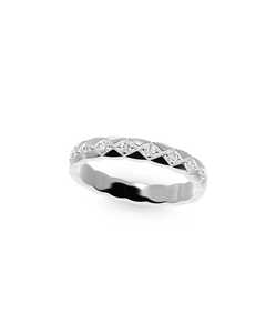 Anillo de eternidad completo con diamantes de moissanita brillantes de corte redondo, plata 925 original, estilo romántico, regalo para novias - Product Image 3