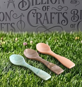 Ensemble de cuillères à sel en résine de qualité supérieure, 3 poignées décoratives, cuillères à épices en époxy faites à la main, lavables au lave-vaisselle, qualité export - Product Image 2