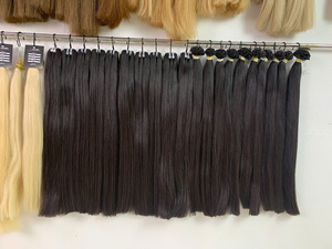 ผมต่อแบบ100% บริสุทธิ์32นิ้วสีดำตรงธรรมชาติขนาด32นิ้ว - Product Image 5
