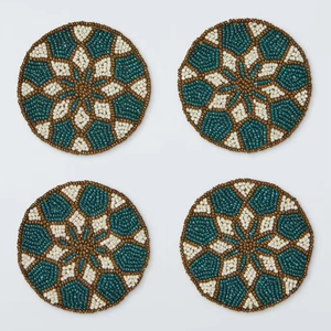 Multicolor Seed Beads <b>Coaster</b> Pure Handmade Seed Beads <b>Coaster</b> Tea Coffee Wine ETC <b>Beaded</b> <b>Coaster</b> Unique Designs - Product Image 1