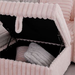 Divano a U Morbido per 6 Persone, 270 cm, Elegante e Confortevole per Camera da Letto o Soggiorno, Abbinabile a Pouf con Sollevamento Idraulico da 80 cm - Product Image 6