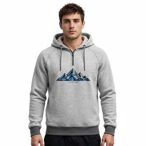 Exportation de sweats à capuche pour hommes à demi-zip, imprimés sur mesure, 100% coton, coupe décontractée, avec poche, respirants, écologiques, séchage rapide, en provenance du Bangladesh - Product Image 5