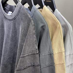 เสื้อยืดโอเวอร์ไซส์ปักโลโก้ตามสั่ง ผู้ชาย ผ้าฝ้าย 100% 275gsm ทรงหลวม สไตล์ไฮสตรีท รับผลิตแบบ OEM ODM ผู้ผลิตเสื้อผ้าสตรีทแวร์ - Product Image 4