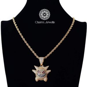 จี้ Charm_Jewells เงินแท้ 925 ชุบทอง 22K ประดับโมอิสซาไนต์ รูปการ์ตูนเกนการ์ สไตล์ฮิปฮอป สำหรับทุกเพศทุกวัย รับรองโดย IGI ของขวัญสำหรับทุกวัน - Product Image 2