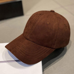 Unisex Suede Baseball <b>Cap</b> 6-Panel Adjustable Fitted Solid Color Casual Hat Four Seasons Wearable Adult Size - Product Image 6