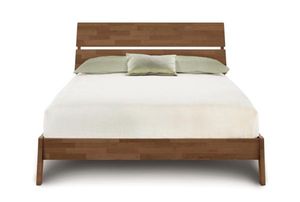 Lit plateforme moderne en bois d'acacia massif avec tête de lit à fentes |   Fabricant de lits king-size et queen-size en bois de teck et mangue naturels - Product Image 4