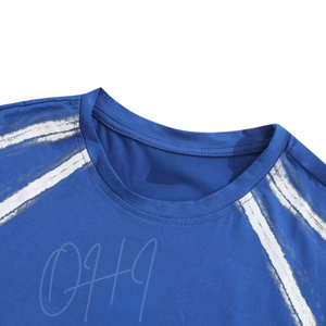 Camiseta Raglán Azul Lavado Personalizable, Estilo Urbano Moderno, Fabricante al por Mayor, OEM ODM, Ropa de Moda - Product Image 4