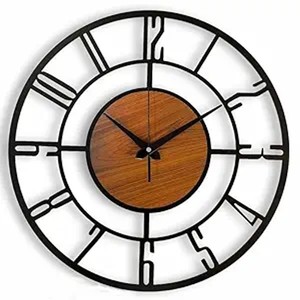 Walnut Wood <b>Large</b> Wall <b>Clock</b> 50cm | Handcrafted Contemporary Statement Piece Wholesale - Product Image 4