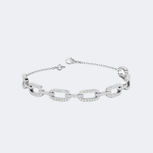 Pulsera de Cadena con Eslabones y Diamantes de Laboratorio Redondos de 1.50CTW en Oro, Color DEF, VVS2, Corte Brillante, Oro Sólido, Joyería Ética - Product Image 3