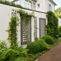 Panneaux de treillis métalliques noirs pour mur, support de plantes grimpantes pour jardin extérieur, treillis pour bétail, traités thermiquement, durables