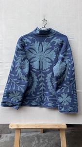 Robe en coton et bambou brodée de fleurs, style bohème Suzani, faite à la main, écologique, lavable, col roulé, coupe ample, pour toutes les saisons - Product Image 3