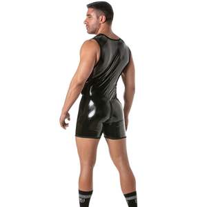 Shorts dos nu en similicuir noir pour homme, style fetish, coupe ajustée, sexy, pour clubbing et soirées - Product Image 6