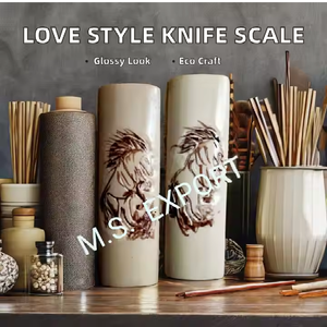 Plaquettes de manche de couteau en os de chameau artisanales, décoratives, style 'Love', en matériau poli, pour la personnalisation de couverts et l'artisanat - Product Image 3