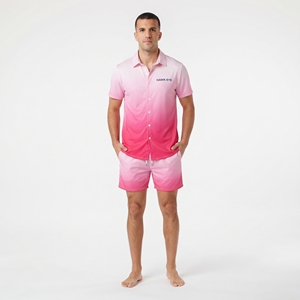 Men's Printed Sublimation <b>Button</b> <b>Up</b> <b>Shirt</b> and <b>Shorts</b> Set <b>Short</b> <b>Sleeve</b> Casual Beach Summer Vacation Loungewear - Product Image 5