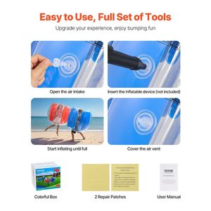 Confezione da 2 Palloni Gonfiabili in PVC Spesso e Resistente da 1,2 m (4FT) per Sport all'Aperto, Body Sumo, Human Hamster, Bubble Knocker - Product Image 5