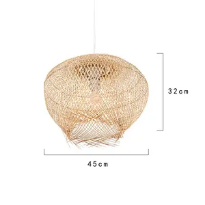 Best-seller Grand lustre en bambou Lampe suspendue zen rustique créative de style sud-est asiatique pour salons de thé d'hôtel - Product Image 2