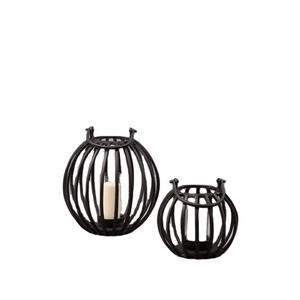 <b>Small</b> Matte Black Finish <b>Lantern</b> for Candle Decoration and Home Lighting Elegant Modern Minimalist Design for Living Room - Product Image 1