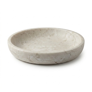 Bol à salade de luxe en marbre naturel, personnalisable, fait main, écologique, avec design de couleur sur mesure pour les fêtes, la maison et les restaurants - Product Image 1