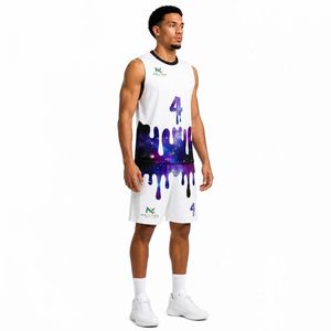 ชุดยูนิฟอร์มบาสเก็ตบอล Galaxy Drip สำหรับผู้ชาย แบบสั่งทำพิเศษ เสื้อเจอร์ซีย์ตาข่ายแบบซับลิเมชั่น กางเกงขาสั้น ชุดกีฬาสำหรับทีม ชุดอุปกรณ์สำหรับการแข่งขัน ขายส่งแบบ OEM! ! - Product Image 3