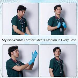 High Quality Custom Logo Men's <b>Scrub</b> Suits Sets Solid Color Canvas Quick Dry Breathable <b>Plus</b> <b>Size</b> for Hospital Use - Product Image 6