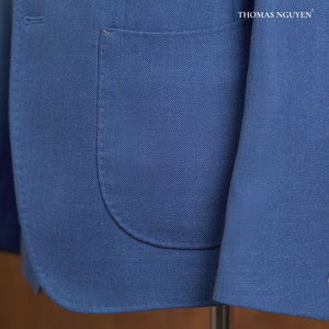 Traje de Dos Piezas para Hombre en Azul Playa - Colección de Color Natural de Alta Gama |   Chaqueta y Pantalones de Corte Entallado de Lujo - Product Image 4