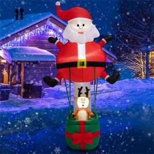 8 Feet Inflatable Santa Claus and Reindeer Outdoor Holiday Yard Decorations for Christmas - Product Image 1
