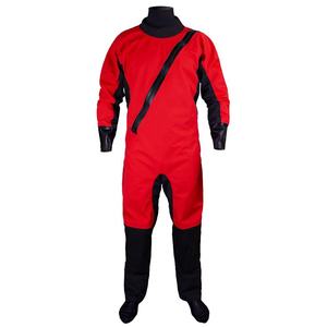 Men's Red Waterproof Polyester <b>Work</b> Coverall with <b>Black</b> Trim and Zipper Closure - Product Image 1