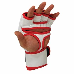 หนังคุณภาพสูงสำหรับผู้ผลิต OEM ในปากีสถาน ออกแบบใหม่ น้ำหนักเบา ถุงมือชกมวย MMA แบบครึ่งนิ้ว สำหรับมืออาชีพ - Product Image 5