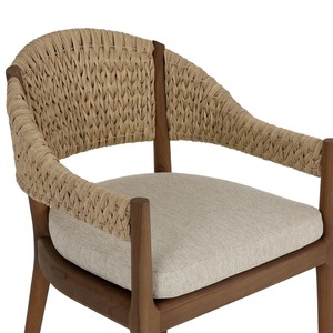 Chaise de salle à manger en teck massif naturel avec siège, mobilier moderne pour café, restaurant et décoration intérieure - Product Image 6