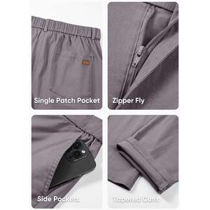 2025กางเกงวิ่งผ้าริ้วสำหรับผู้ชายผ้าลูกฟูกแบบลำลองไซส์ XL ผ้าฝ้าย100% ป้องกันการยับสีซักลายตรงรอยจีบด้านข้าง - Product Image 5