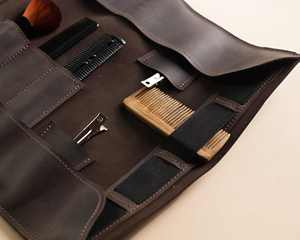 Estuche para Tijeras de Barbero de Cuero Genuino, Porta Tijeras Profesional para Estilistas, Bolsa de Herramientas para Salón con Clip para Cinturón LBSP-0001 - Product Image 6