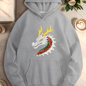 Sweats à capuche décontractés pour femmes style mosaïque tête de dragon - Product Image 4