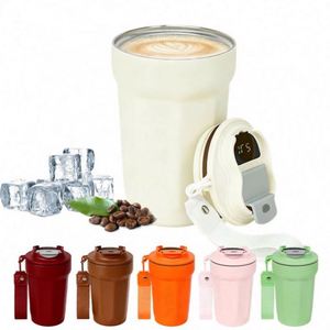 Mug de voyage en acier inoxydable personnalisable par sublimation, pour cappuccino et crème glacée, avec paille - Product Image 1