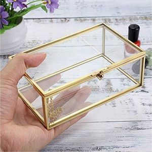 Luxury Gold Brass Glass <b>Box</b> Nordic Minimalist Jewelry Organizer Clear Glass Keepsake Decorative <b>Box</b> Wholesale <b>Wedding</b> <b>Gift</b> <b>Box</b> - Product Image 1