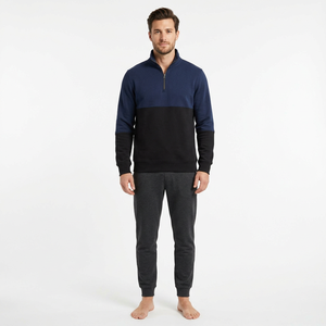 Sudadera con media cremallera de felpa francesa de tejido bucle para marcas de gimnasios, venta al por mayor de fábrica - Product Image 3