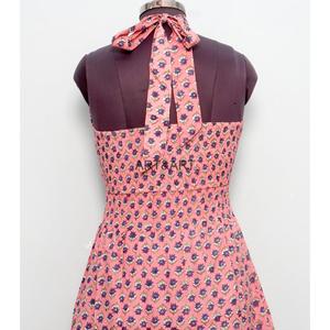 Robe longue ample en coton écologique respirant et lavable pour femme, col en V, épaules dénudées, imprimé palmiers, vente en gros - Product Image 6