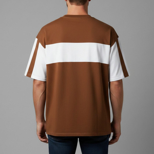 Camiseta Oversize de Algodón para Hombre, Lisa, Holgada, Cuello Redondo, Suave, Transpirable, Estilo Urbano de Verano, Suministro de Marca Privada - Product Image 6