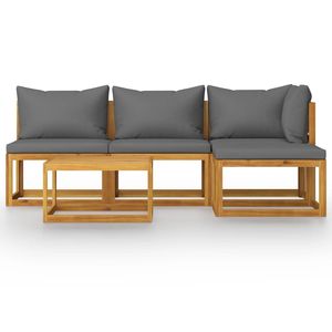 Set Lounge da Giardino in Legno di Acacia Grigio Scuro Personalizzabile, Design Modulare - Product Image 3
