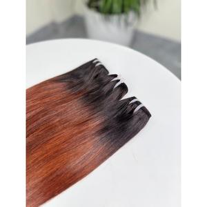 Anh HairGlossy Mèches de cheveux bouclés vierges vietnamiens doublement tirés bruns, trame machine, vente en gros - Product Image 5