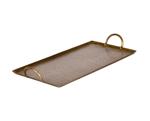 Plateau de service élégant en aluminium martelé au design raffiné, couleur vintage, pour la maison, l'hôtel et la cuisine - Product Image 1