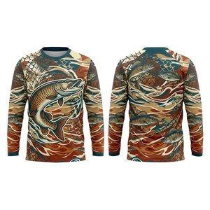 Nouveauté 2026 – Maillots de pêche en polyester 100 % fabriqués en usine, style sublimation, coupe-vent, vente chaude, vêtements de pêche en gros - Product Image 1