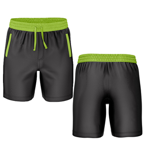 Pantalones Cortos Deportivos de Punto de Secado Rápido para Hombre, Color Naranja, con Franja Lateral, Cintura Elástica, Corte Casual, Cierre con Cordón - Product Image 6