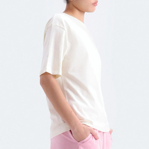 <b>Women's</b> <b>White</b> 100% Cotton Fleece Crew Neck T-<b>Shirt</b> Regular Fit <b>Short</b> <b>Sleeve</b> Casual Style All Seasons Quick Dry Eco-Friendly - Product Image 4