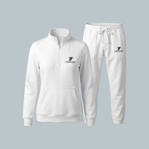 Conjunto Deportivo Ligero para Mujer de Secado Rápido y Transpirable con Cierre de Cremallera de un Cuarto, Pantalones de Alta Calidad con Cordón Ajustable y Bolsillos Laterales, Venta al Por Mayor - Product Image 4
