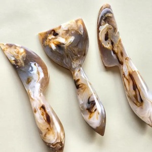 Resin <b>Cheese</b> Knife Fork <b>Set</b> Shiny Flat Handle Stylish Design Ergonomic Dishwasher Safe Microwave Safe Durable Perfect <b>Cheese</b> - Product Image 1