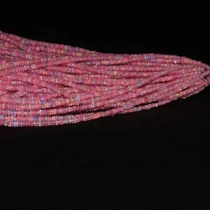 Perle de rondelle lisse d'opale éthiopienne rose naturelle 3-5mm 16 pouces perles d'opale de feu pour la fabrication de bijoux - Product Image 1