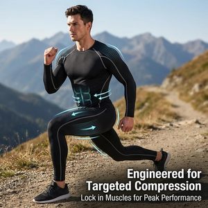 Men Thermal Compression Set Long Sleeve Base Layer Shirt <b>Pants</b> OEM Wholesale - Product Image 2