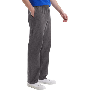 Pantalon de survêtement gris en coton pour homme, taille élastique, poches latérales, décontracté, pour l'automne - Product Image 2