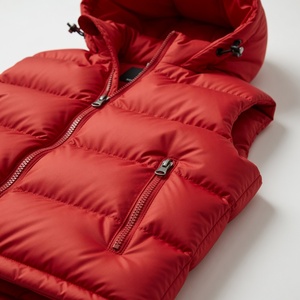 Winter Sleeveless Glossy Puffer Jacket Vest Custom logo Waterproof Shiny Bubble Unisex Vests With Hoodie - Product Image 4